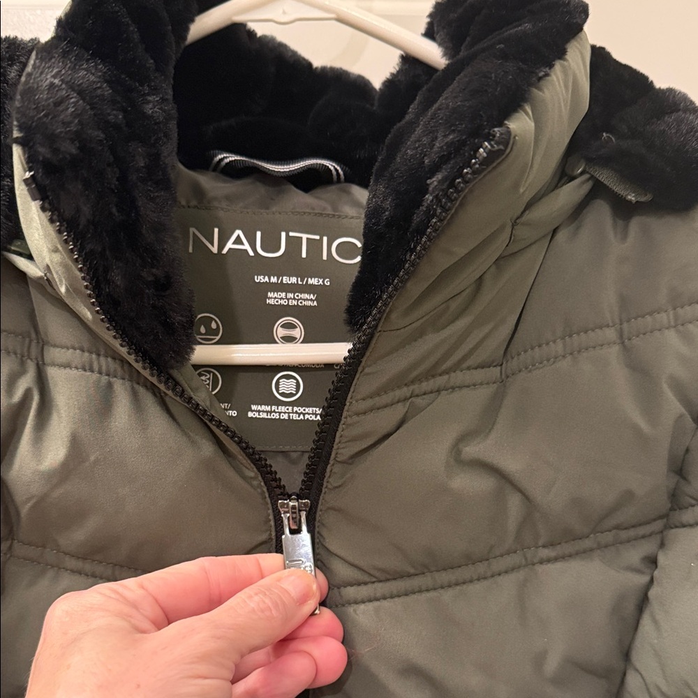 Nautica Women's Olive Puffer Coat - Picture 5 of 6